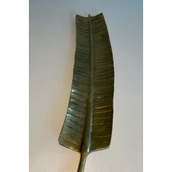 Long Brass Vide-Poche in the Shape of a Feather