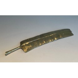 Long Brass Vide-Poche in the Shape of a Feather