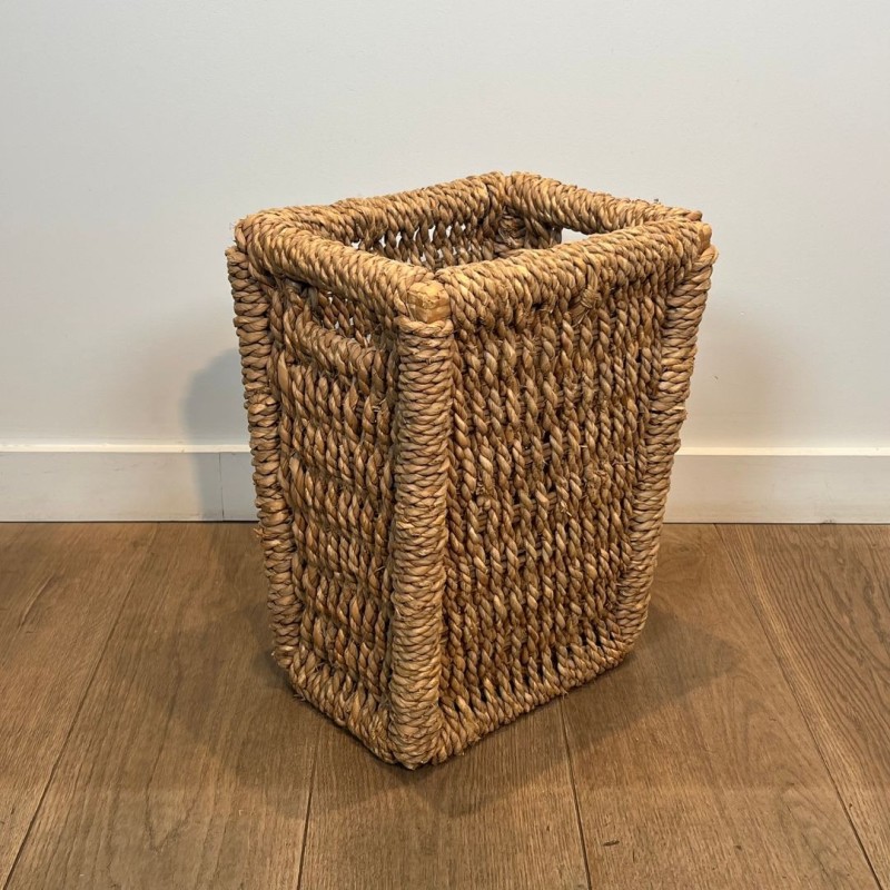 Handwoven Natural Rope Wastepaper Basket