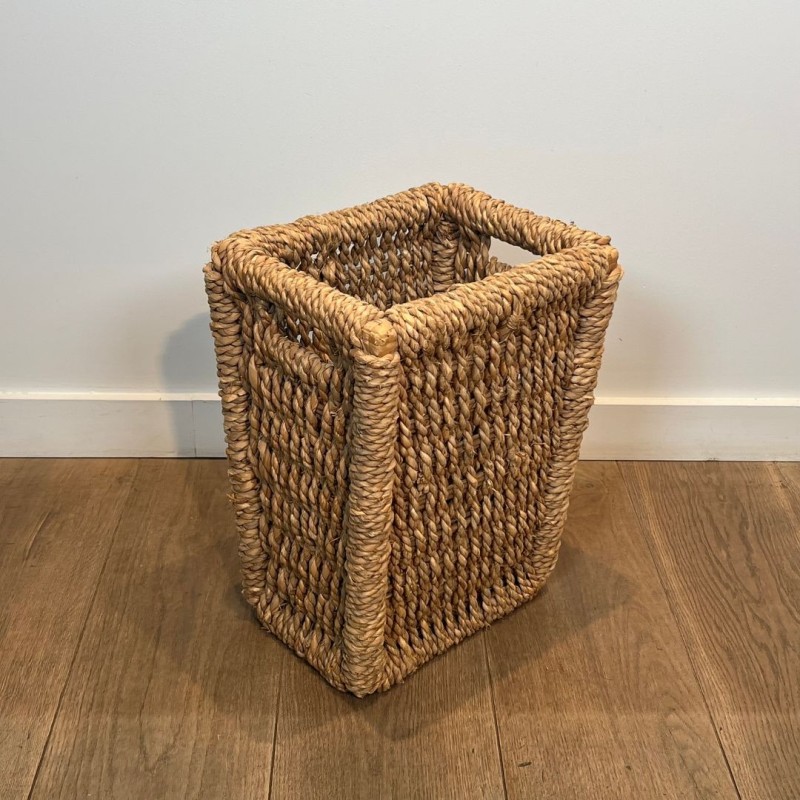 Handwoven Natural Rope Wastepaper Basket