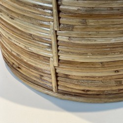 Rattan and Brass Wastebasket in The Style of Gabriela Crespi