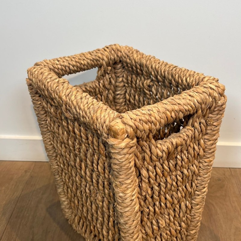 Handwoven Natural Rope Wastepaper Basket