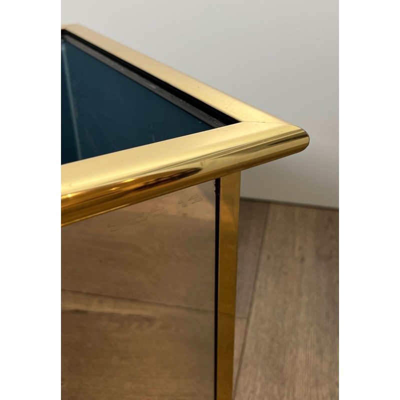 Square Mirrored Jardinière with Gilt Metal Moulded Frame