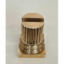 Pair of Polished Brass Bookends in the Form of Fluted Classical Columns