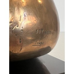 Bronze Sculpture of a Stylised Bird on a Black Marble Base, Signed and Numbered 302/500