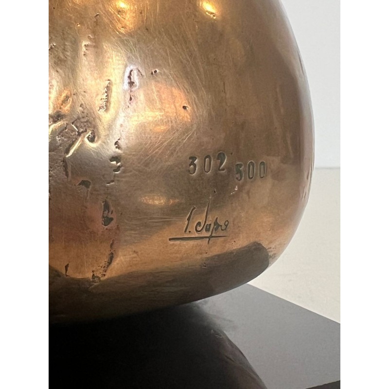 Bronze Sculpture of a Stylised Bird on a Black Marble Base, Signed and Numbered 302/500