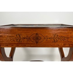 Mahogany Jardinière with Amaranth Marquetry, «X» Base and Gilt Bronze Claw Feet, Charles X Period