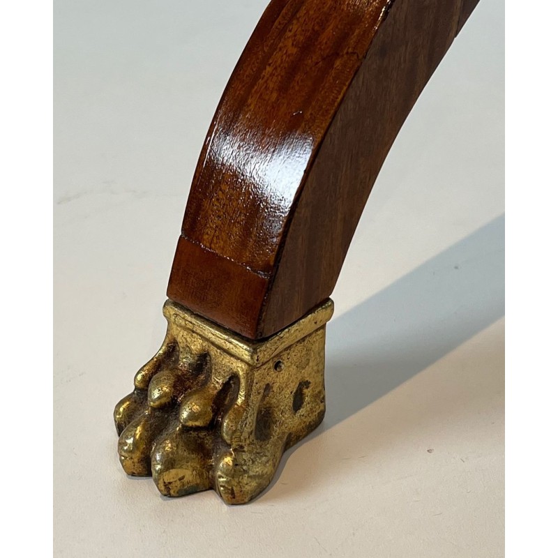 Mahogany Jardinière with Amaranth Marquetry, «X» Base and Gilt Bronze Claw Feet, Charles X Period