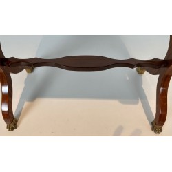 Mahogany Jardinière with Amaranth Marquetry, «X» Base and Gilt Bronze Claw Feet, Charles X Period