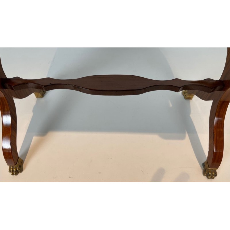 Mahogany Jardinière with Amaranth Marquetry, «X» Base and Gilt Bronze Claw Feet, Charles X Period