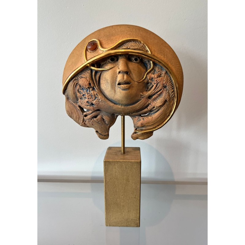 Terracotta Relief Sculpture Signed Jean-Claude Vanhaecke, Belgian Ceramist