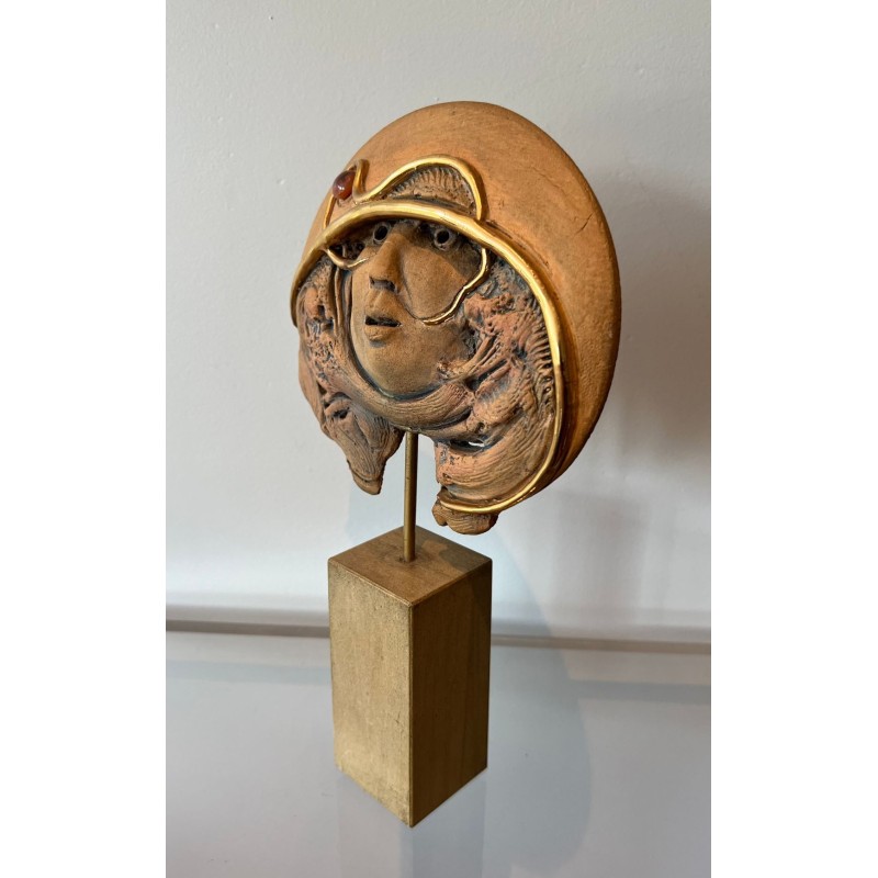 Terracotta Relief Sculpture Signed Jean-Claude Vanhaecke, Belgian Ceramist