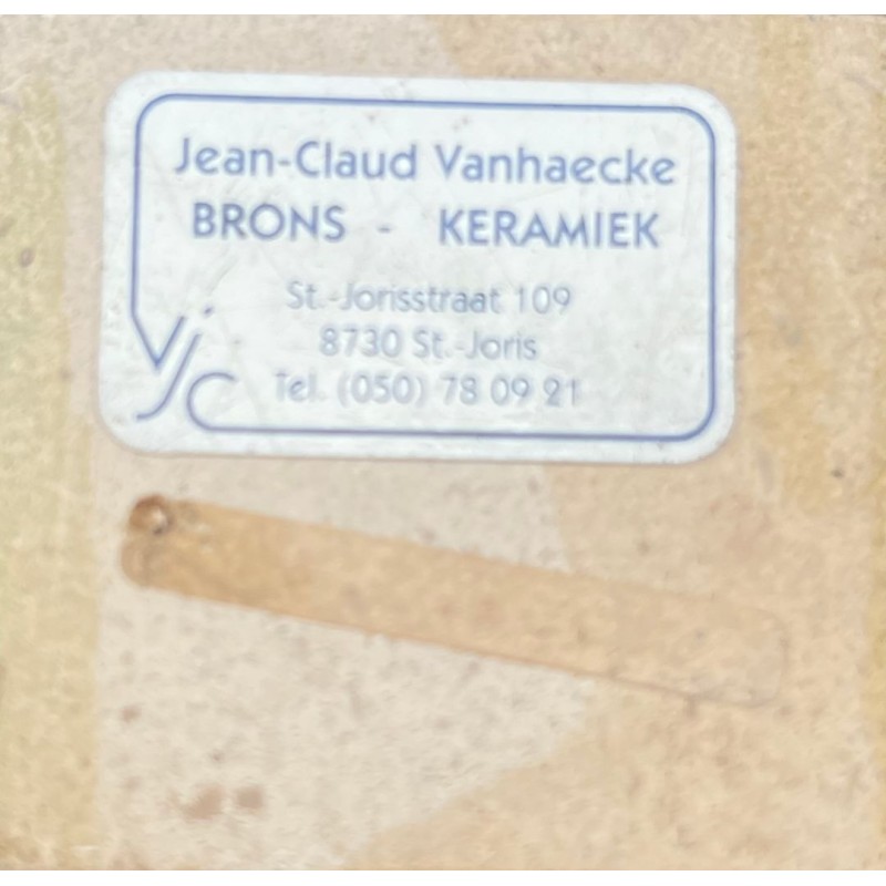 Terracotta Relief Sculpture Signed Jean-Claude Vanhaecke, Belgian Ceramist