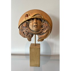 Terracotta Relief Sculpture Signed Jean-Claude Vanhaecke, Belgian Ceramist