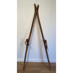Paire d'Anciens Skis en Bois
