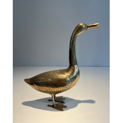 Sculpture Décorative en Laiton Représentant un Canard