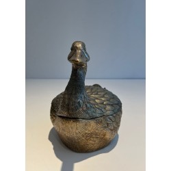 Silvered Metal Duck-Form Ice Bucket by Mauro Manetti, Italian Work, circa 1970