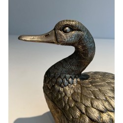 Seau à Glace en Forme de Canard en Métal Argenté, Mauro Manetti, Italie, vers 1970