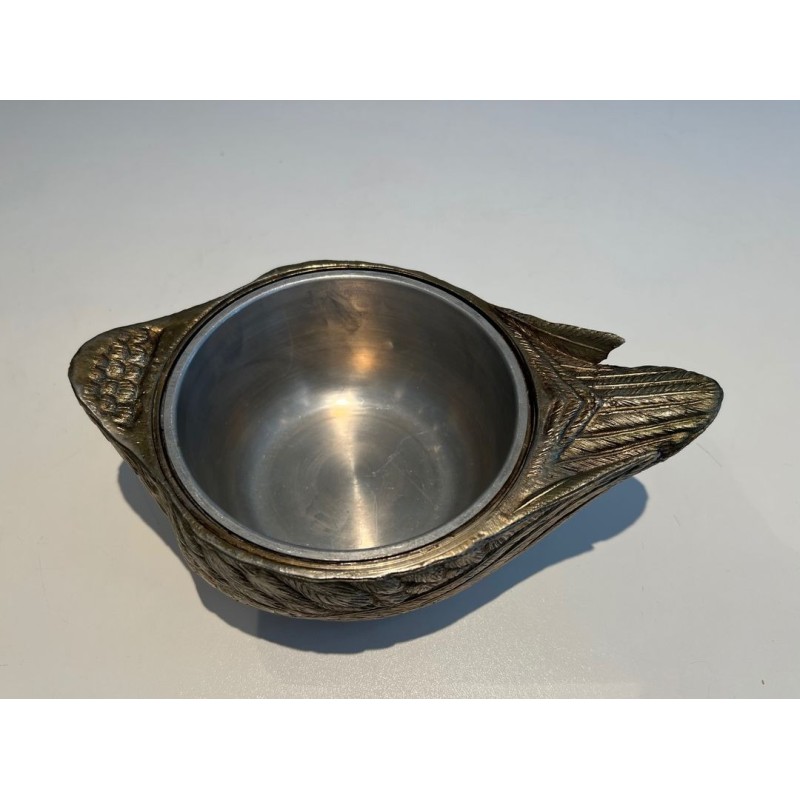 Silvered Metal Duck-Form Ice Bucket by Mauro Manetti, Italian Work, circa 1970