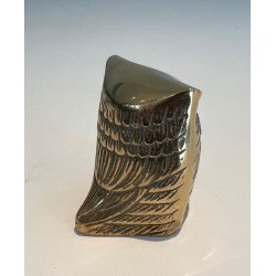 Set of Three Small Decorative Brass Owls, French Work, circa 1970