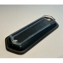 Nécessaire de Bureau en Cuir Piqué Cellier Vert Foncé façon Jacques Adnet