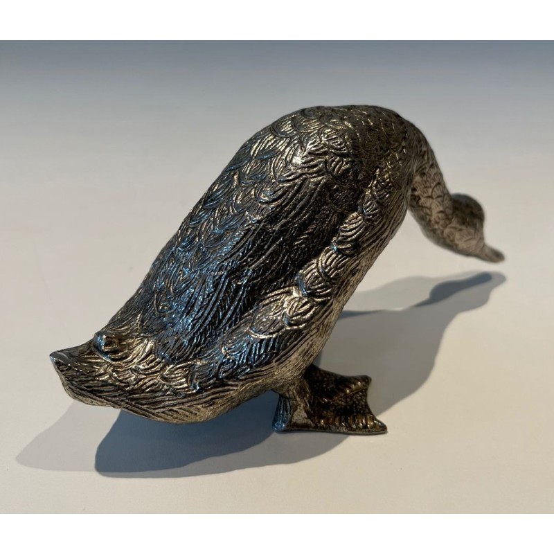 Canard en Bronze Argenté