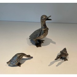 Canard en Bronze Argenté