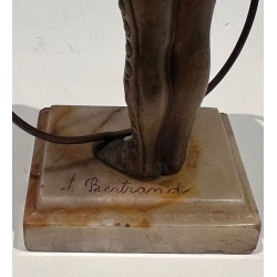 Chryselephantine of a Girl with Hoop, Signed Bertrand, French Work, circa 1900