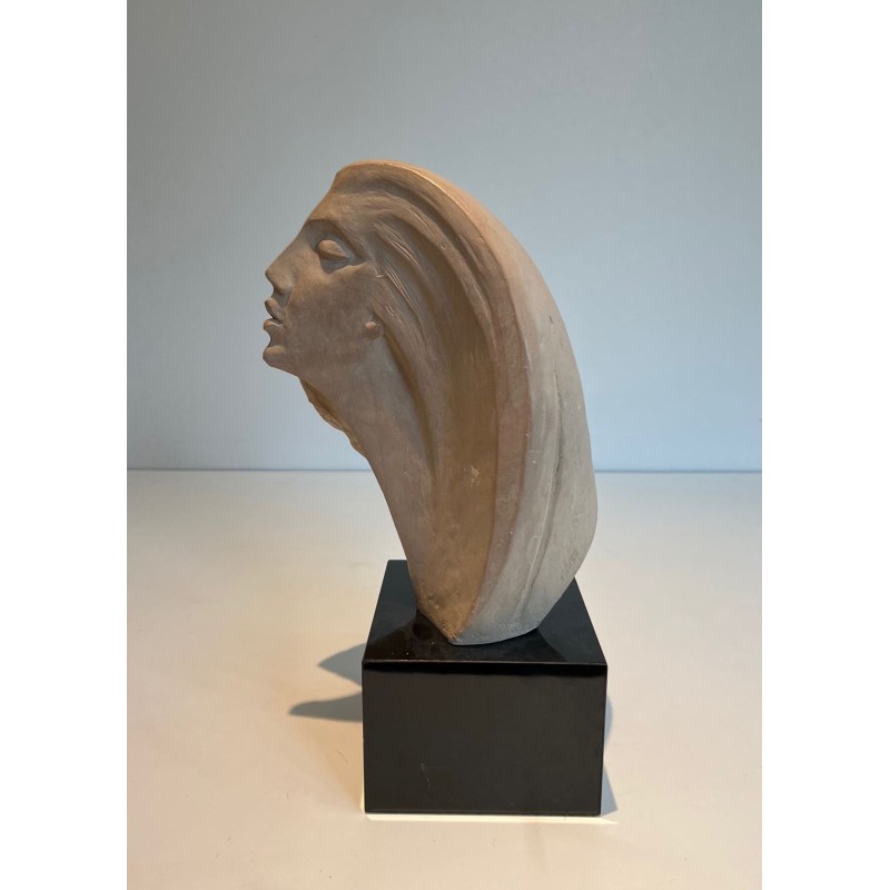 Terracotta Bust of a Woman in Ancient Egyptian Style, Austin Productions, 1980
