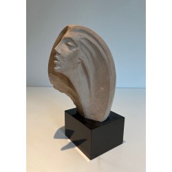 Terracotta Bust of a Woman in Ancient Egyptian Style, Austin Productions, 1980