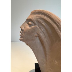 Terracotta Bust of a Woman in Ancient Egyptian Style, Austin Productions, 1980