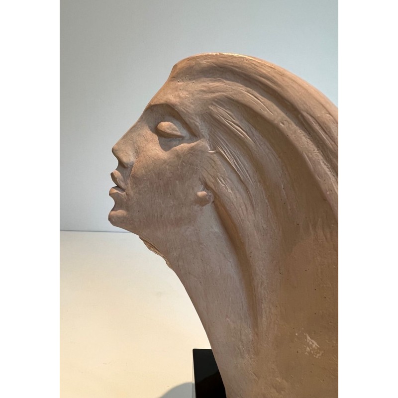 Terracotta Bust of a Woman in Ancient Egyptian Style, Austin Productions, 1980