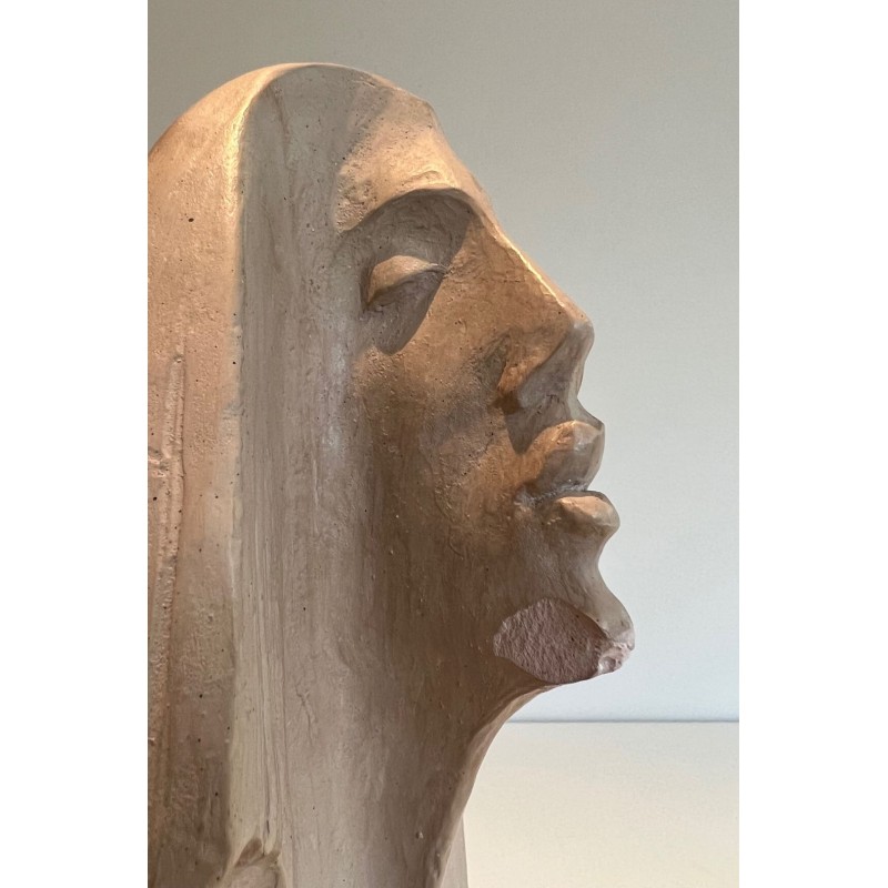 Terracotta Bust of a Woman in Ancient Egyptian Style, Austin Productions, 1980