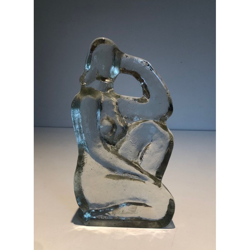Sculpture en Verre Représentant une Femme