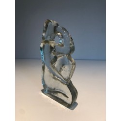 Sculpture en Verre Représentant une Femme