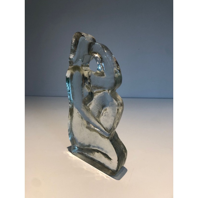 Sculpture en Verre Représentant une Femme