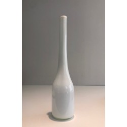 Grand Vase Soliflore en Verre Opalin Blanc, France vers 1970