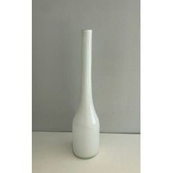 Grand Vase Soliflore en Verre Opalin Blanc, France vers 1970