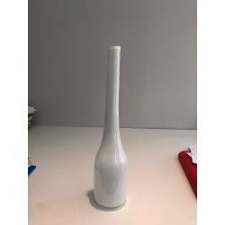 Grand Vase Soliflore en Verre Opalin Blanc, France vers 1970