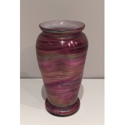 Multicolour Iridescent Art Glass Vase in the Style of Loetz, Austrian circa 1970