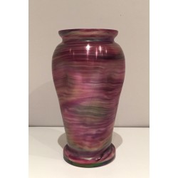 Vase en Verre Irisé Multicolore dans le Goût de Loetz, Travail Autrichien vers 1970