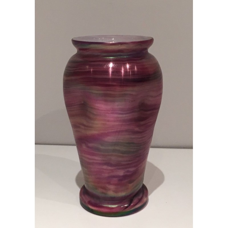 Multicolour Iridescent Art Glass Vase in the Style of Loetz, Austrian circa 1970