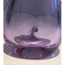 Vase Moderniste Piriforme en Verre Teinté Améthyste, France vers 1970