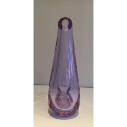Vase Moderniste Piriforme en Verre Teinté Améthyste, France vers 1970
