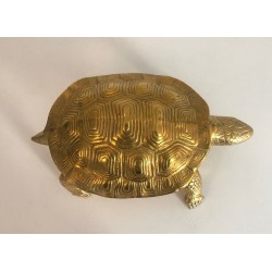 Decorative Polished Brass Turtle Sculpture, French circa 1970
