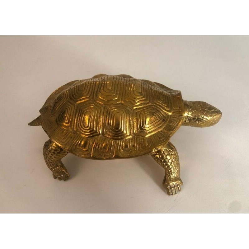 Decorative Polished Brass Turtle Sculpture, French circa 1970