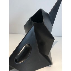 Modernist Black Ceramic Elephant Pitcher, French circa 1970