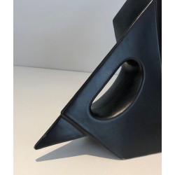 Modernist Black Ceramic Elephant Pitcher, French circa 1970