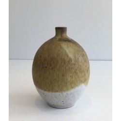 Stoneware Soliflore Vase by Edouard Chapallaz, Duillier, Switzerland, circa 1950