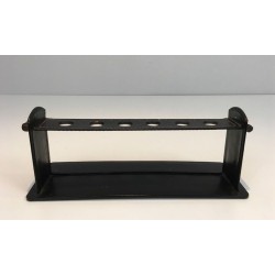 Modernist Black Leather Pipe Holder by Jacques Adnet, French circa 1950